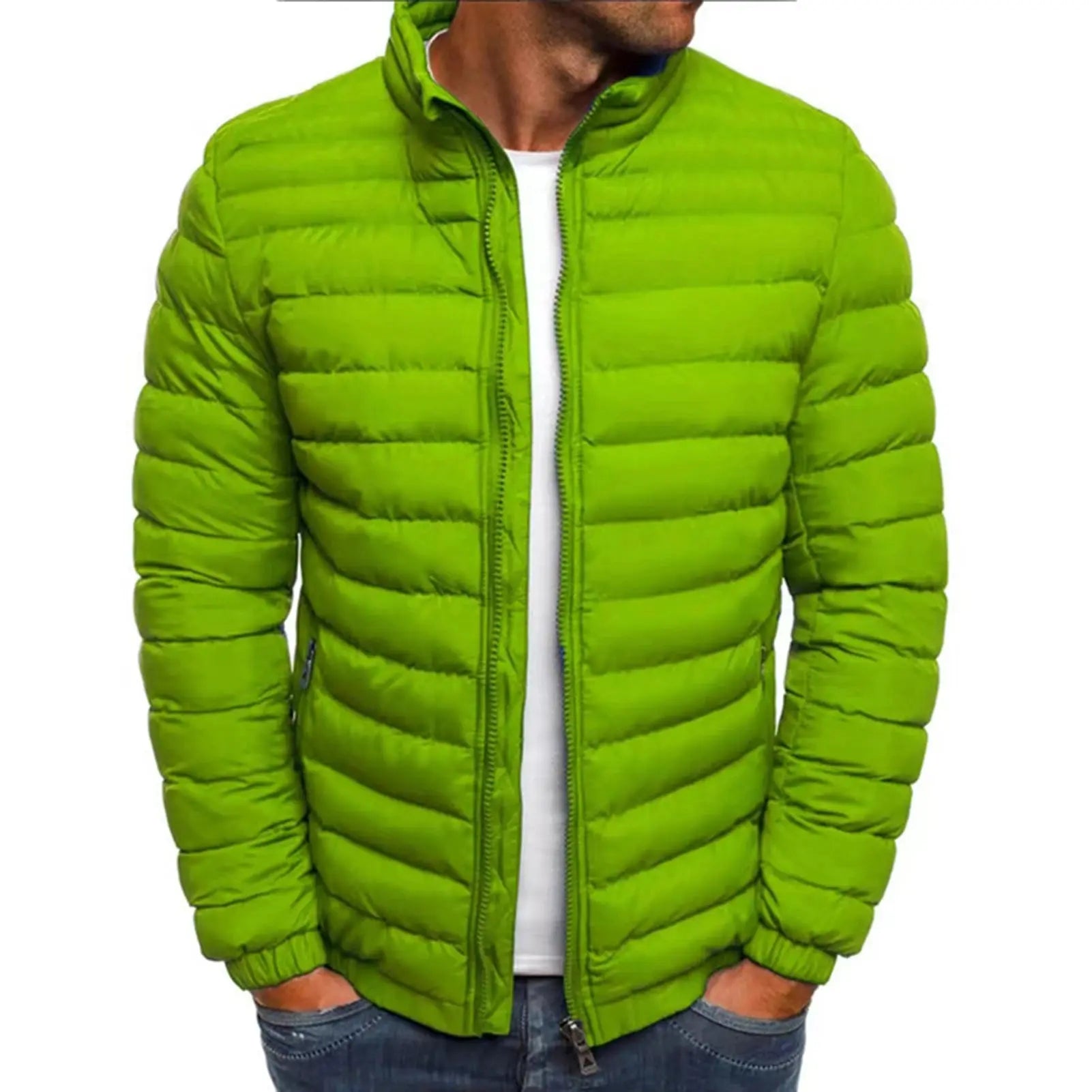 THE ALL-WEATHER PUFFER - Fluorescent Green / M - Jakke